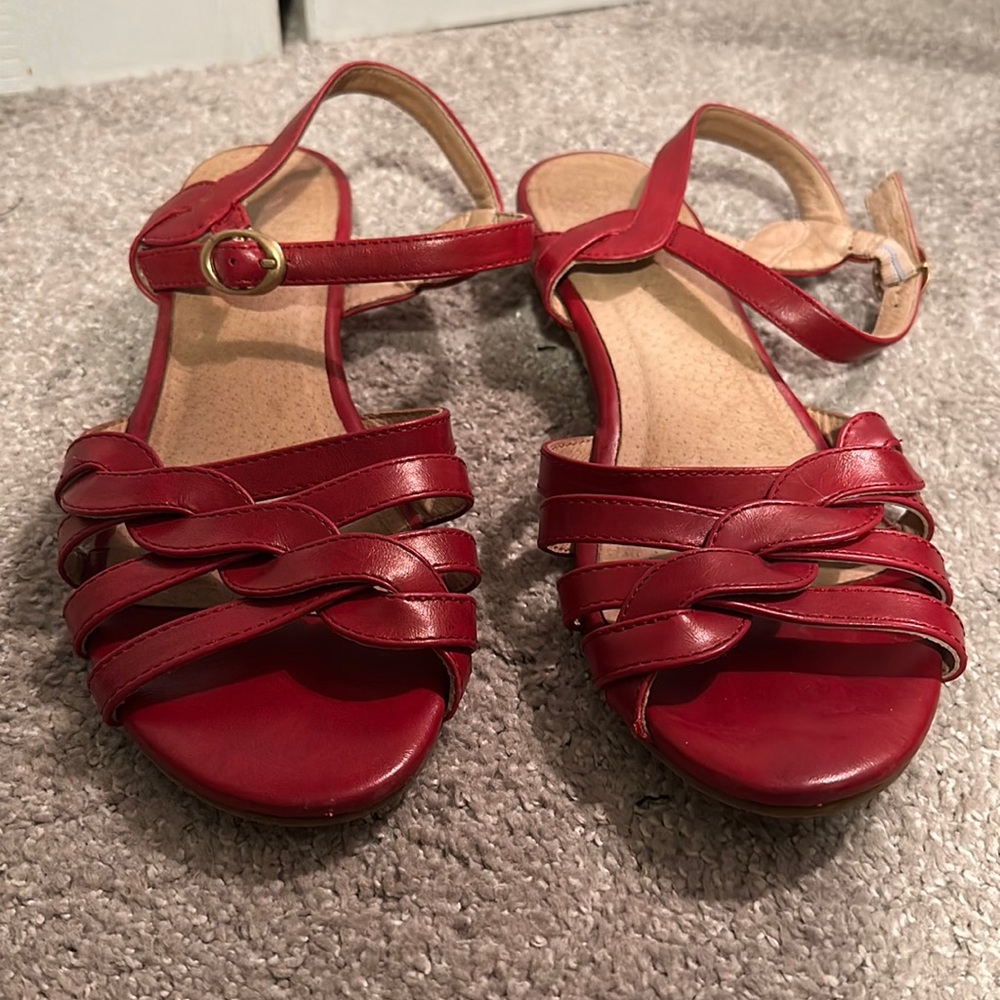 Chelsea Crew Frisky Sandals, red. Cute as a button!